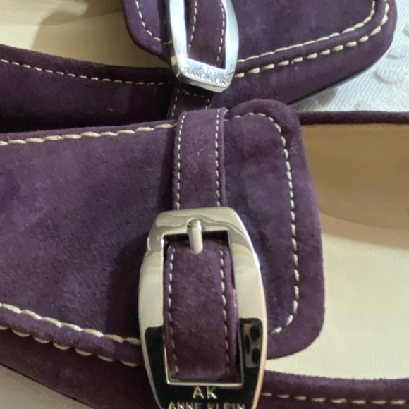 ANNE KLEIN iFlex Purple Suede Leather Loafers Slip On Shoes - Picture 4 of 16